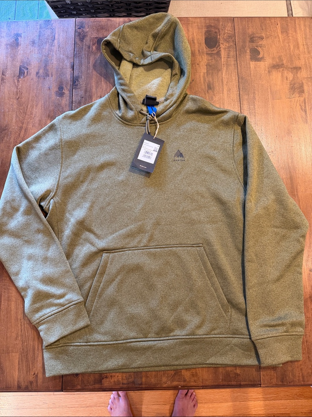 Burton Olive Green Hooded Pullover with Mountain Logo x woodward collab